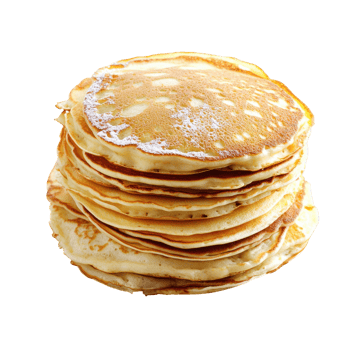 Delicious Stacked Pancakes Perfect for Breakfast or Brunch on Transparent Background png