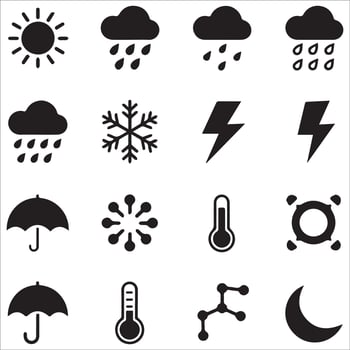 Flat Style Weather Tools Set vector