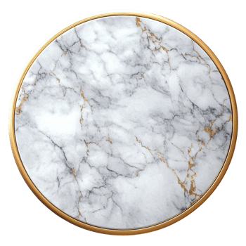 Elegant Round Marble Table with Golden Accents for Sophisticated Interiors on Transparent Background png