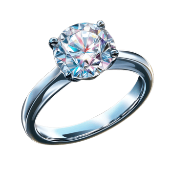 Exquisite Shiny Diamond Ring Isolated for Jewelry Advertisements on Transparent Background png