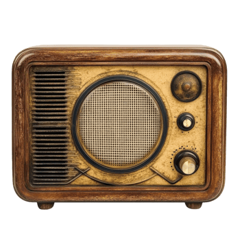 Vintage Radio Isolated on White Background for Nostalgic Themes on Transparent Background png