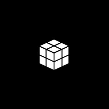 rubik's cube or cube cut from black background vector