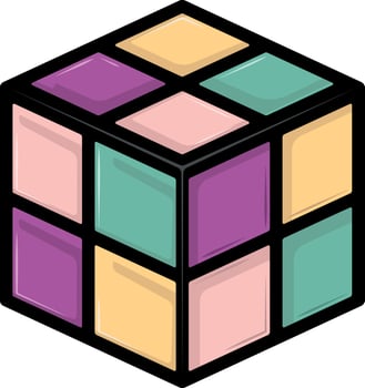 bright rubik's cube or cube without background vector