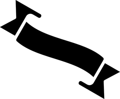 Folded Ribbon Glyph Icon vector