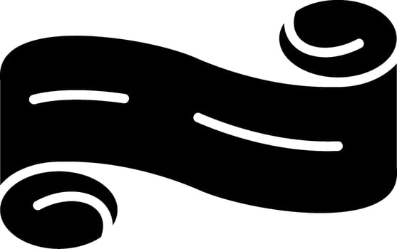 Folded Ribbon Glyph Icon vector