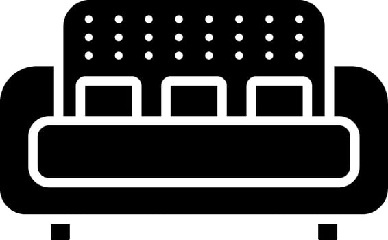 Sofa Glyph Icon vector