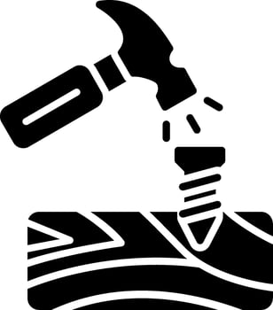 Carpenter Glyph Icon vector