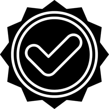 Approved Glyph Icon vector