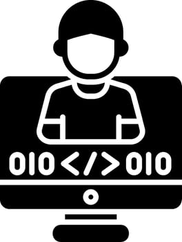 Programmer Glyph Icon vector