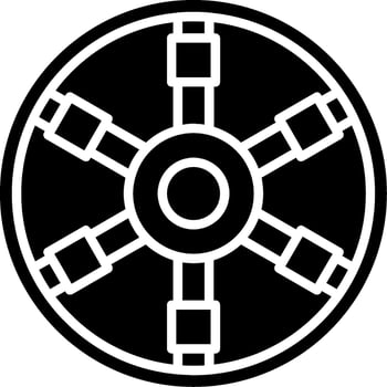 Ship Wheel Glyph Icon vector