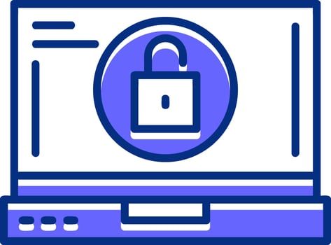 Unlock Filled Slip Style Icon vector