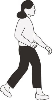 Woman Walking Character in Casual Clothes vector
