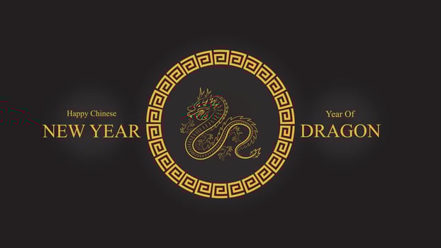 Dragon in Ring Pattern chinesse ornament , lunar new year background vector