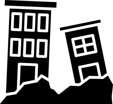 Earthquake Glyph Icon vector