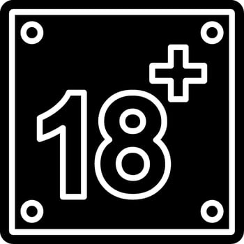 18 Plus Glyph Icon vector
