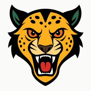 Fierce Expression of a Wild Leopard vector