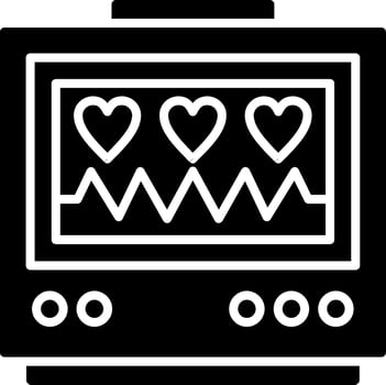 Electrocardiogram Glyph Icon vector