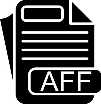 AFF File Format Glyph Icon vector
