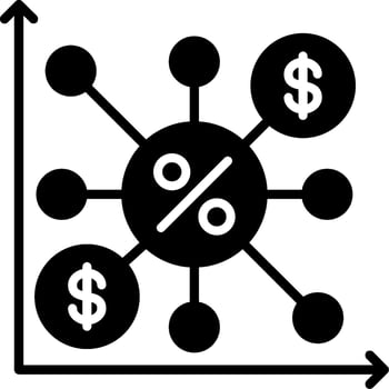 Compound Interest Glyph Icon vector