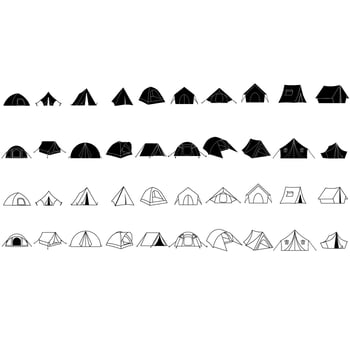 Tent icon set. Camping illustration sign collection. Hike symbol or logo. vector