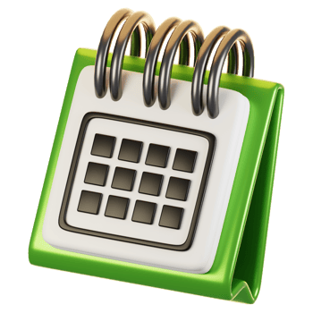 3d rendering new year icon concept. 3d render calendar icon png