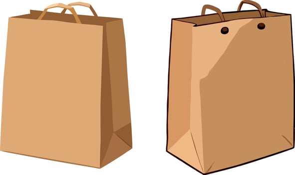 illustration of paper bag with handles vector