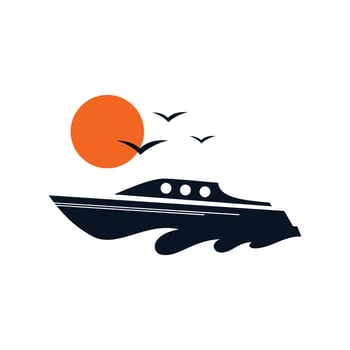 Abstract Ship logo brand identity for boating business vector