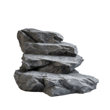grey rock platform on white studio background png
