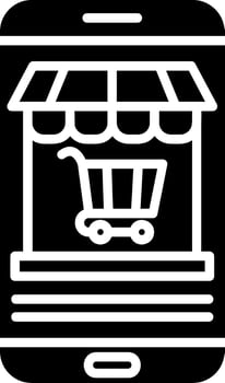 Online Shopping Glyph Icon vector
