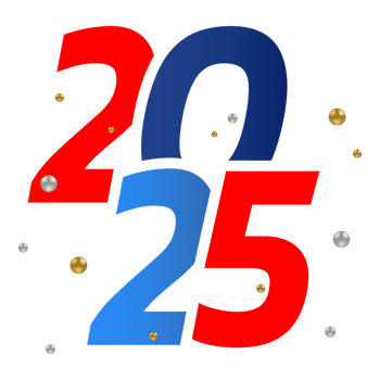 2025 Colorful transparent Happy new year. png