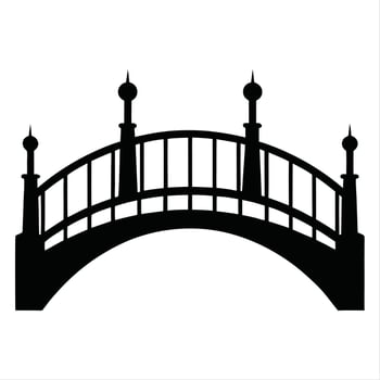 Bridge Gate Black Silhouette Art vector