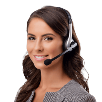 smiling woman with headsets png