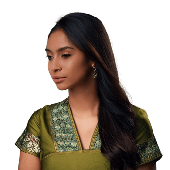 young woman dressed in green png