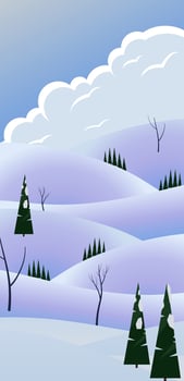 Winter landscape with trees and snow vector