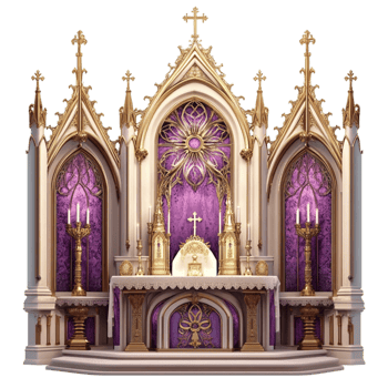 Holy Purple Altar Design on Transparent Background png