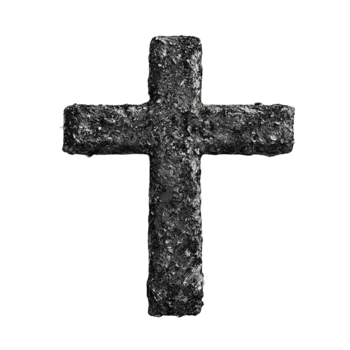 Cross Made of Gravel on Surface png