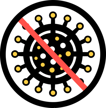 Illustration of a stop sign on a virus png