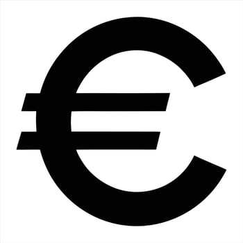 Euro Sign Black Silhouette art vector