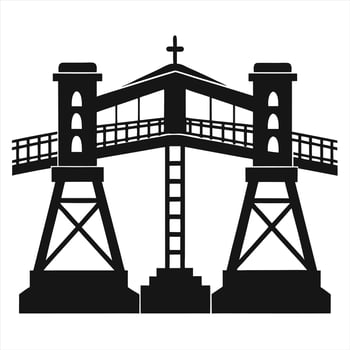Lift Bridge Silhouette art vector