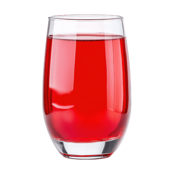 Red liquid fills a clear stemmed glass, on transparent background png