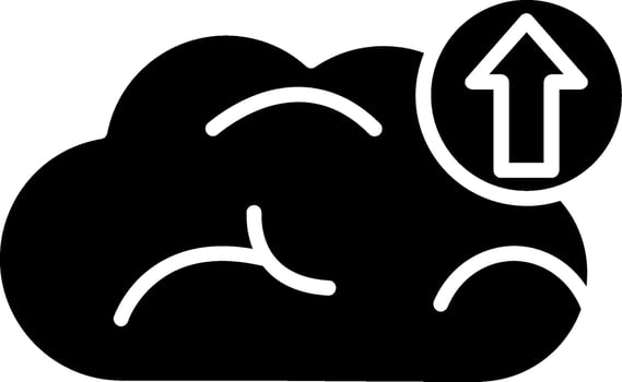 Cloud Upload Glyph Icon vector