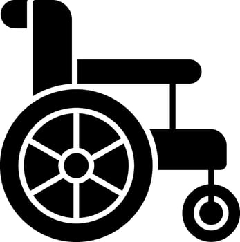 Wheelchair Glyph Icon vector