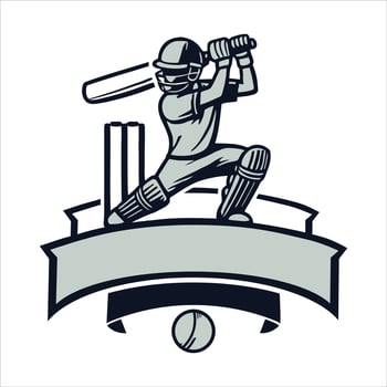 Cricket Player Batsman With Bat vector