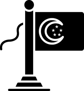 Singapore Flag Glyph Icon vector