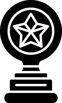 Trophy Star Glyph Icon vector