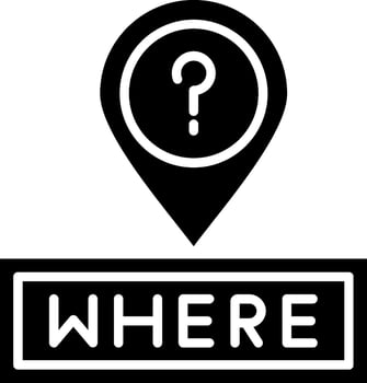 Where Glyph Icon vector