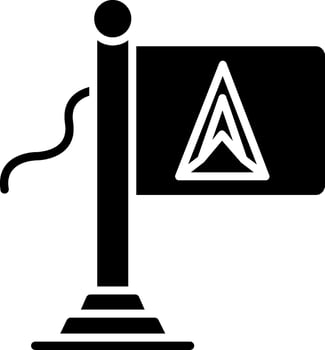 St Lucia Flag Glyph Icon vector