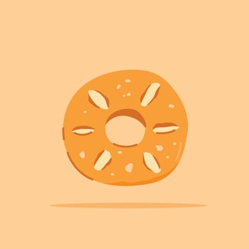 bagel bread food. Flat illustration icon bakery dry for posters and web icons vector