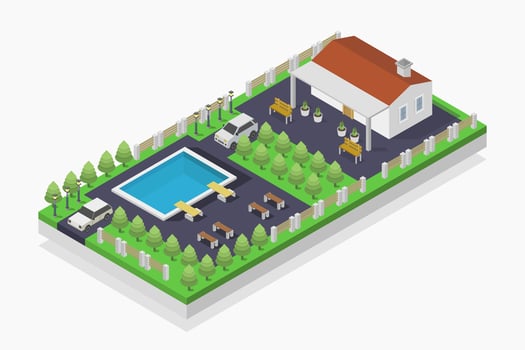 Isometric house illustrated vector
