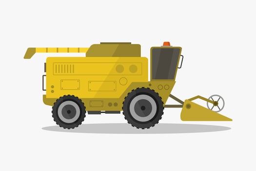 Combine harvester illustrated vector